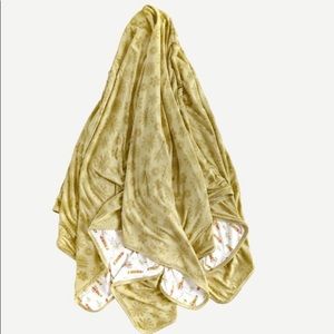Kate Quinn double layer swaddle blanket, golden snowflake bamboo.